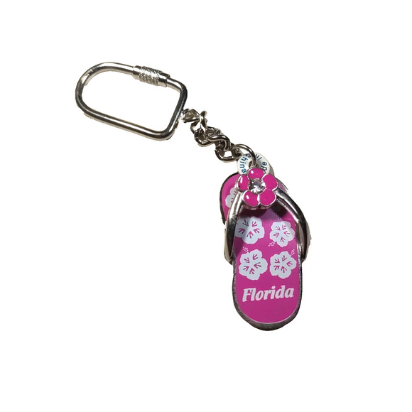 Florida Pink Flip Flop Sandal Flower Souvenir - Picture 1 of 4